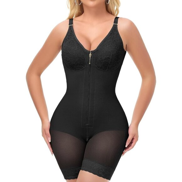 Other - Women's Black Postpartum Body Shaper Tummy Control Shapewear Lifter Bra Zipper